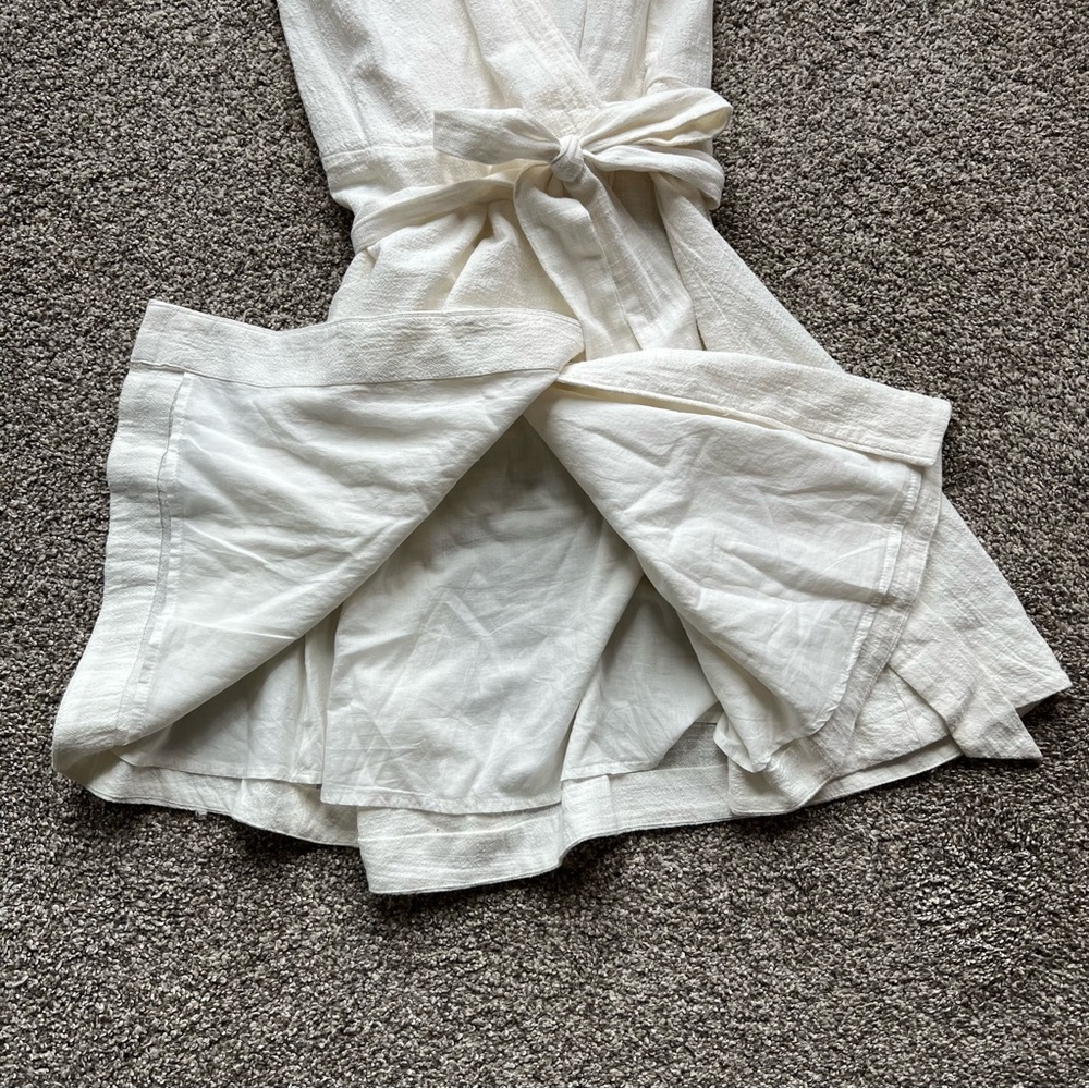 Madewell Ruffle-Sleeve Wrap Mini Dress in White, Size Small - Picture 6 of 10